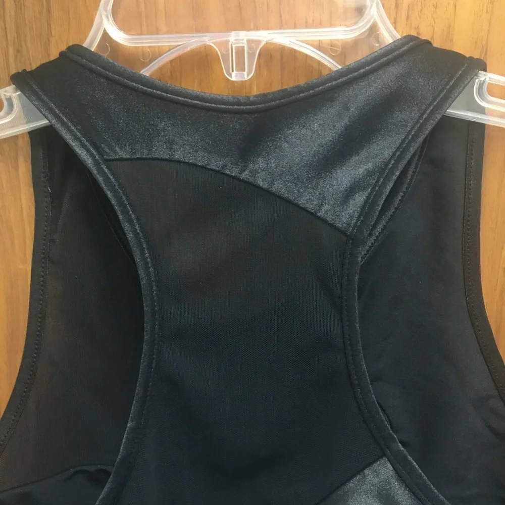 Carbon38 Black Shine Balance Sports Bra Mesh Trim - Picture 10 of 10